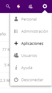 Menú usuario