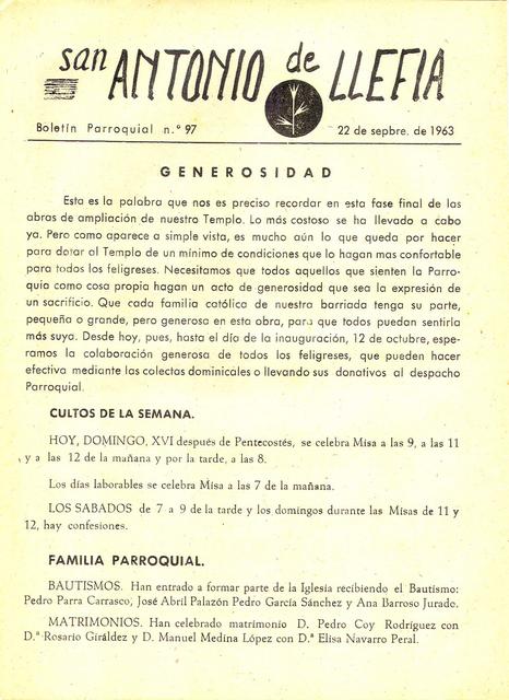 1963 Boletin parroquial nÃºm 97