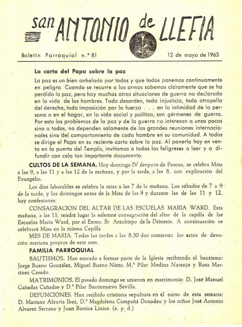 1963 Boletin parroquial nÃºm 81