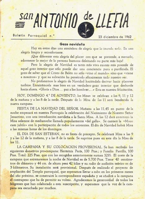 1962 Boletin parroquial nÃºm 63