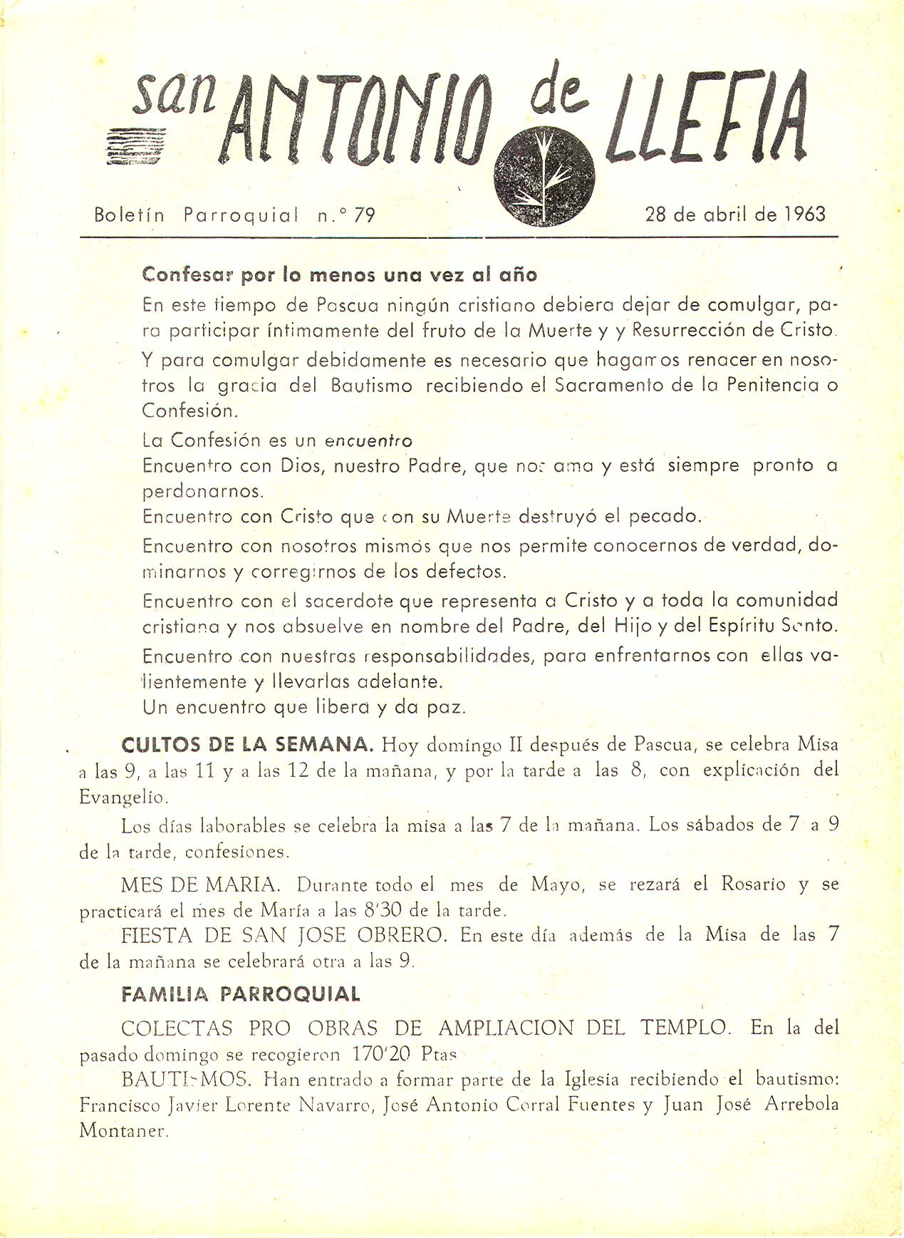 1963 Boletin parroquial nÃºm 79