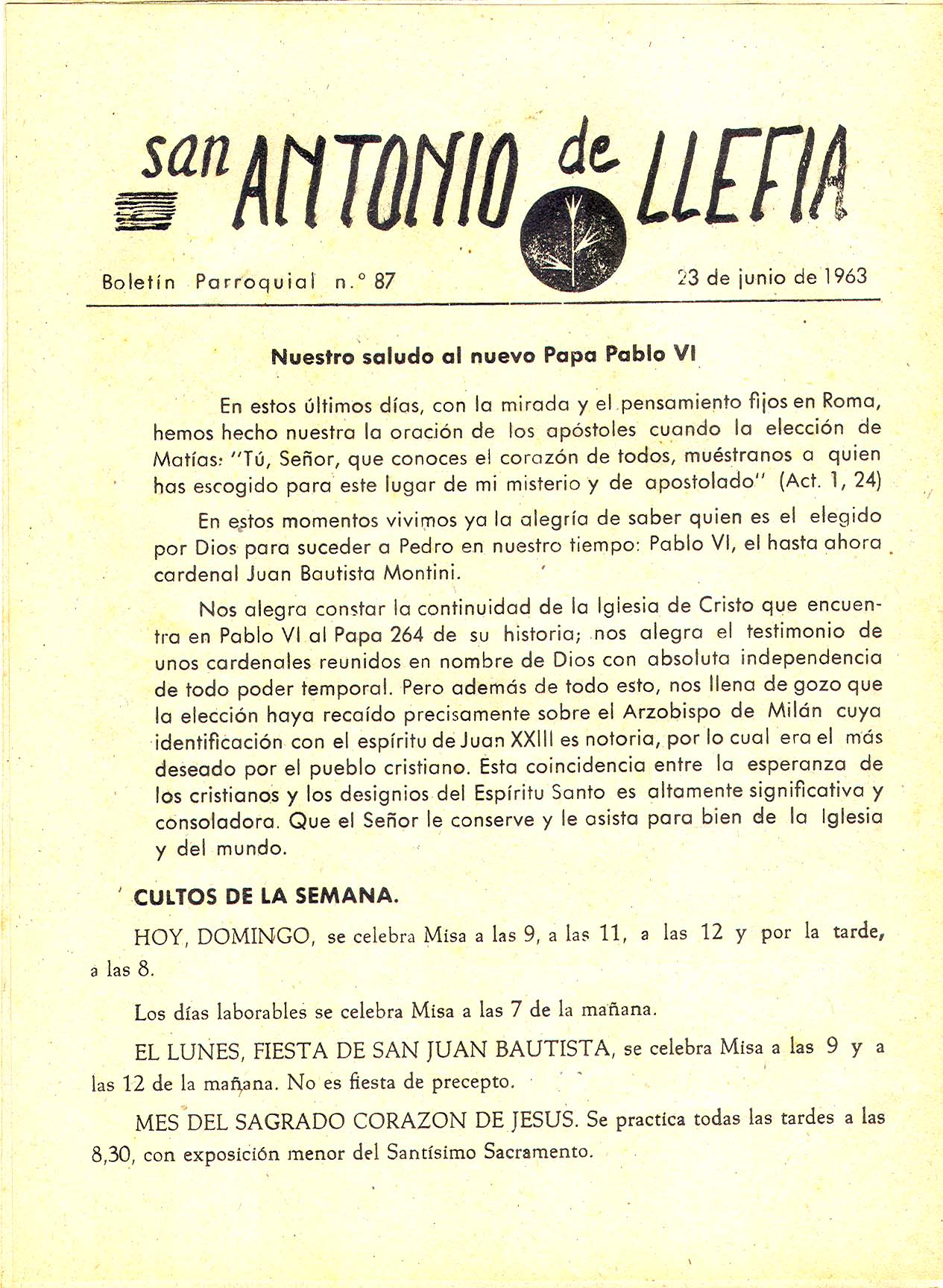 1963 Boletin parroquial nÃºm 87