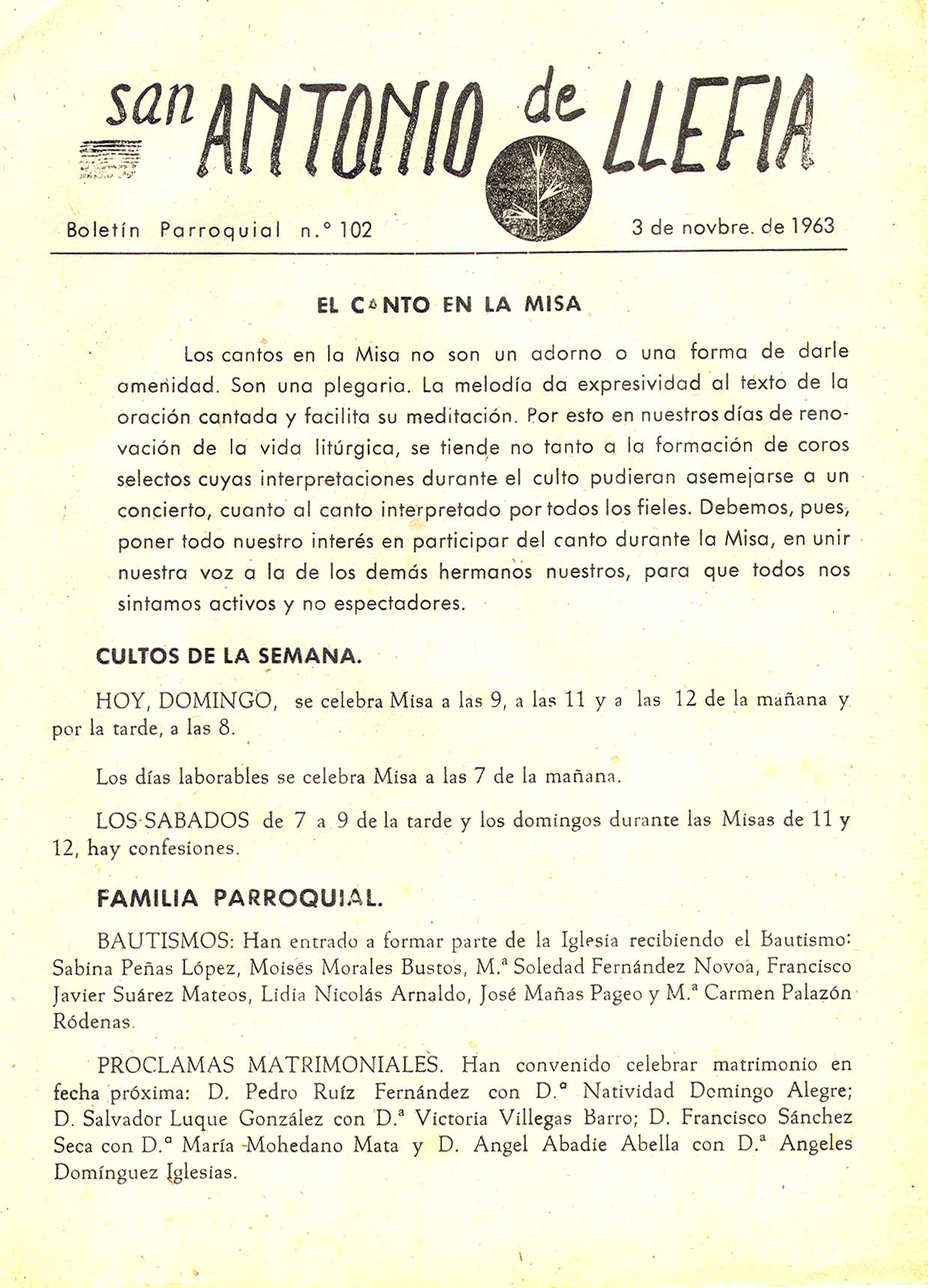 1963 Boletin parroquial nÃºm 102