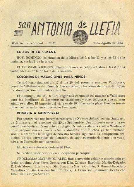 1964 Boletin parroquial nÃºm 120