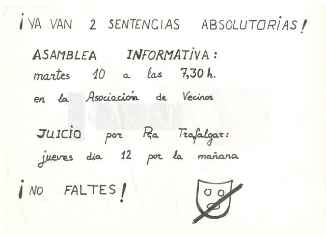 1986. Octaveta assemblea. Batalla de la plaça Trafalgar