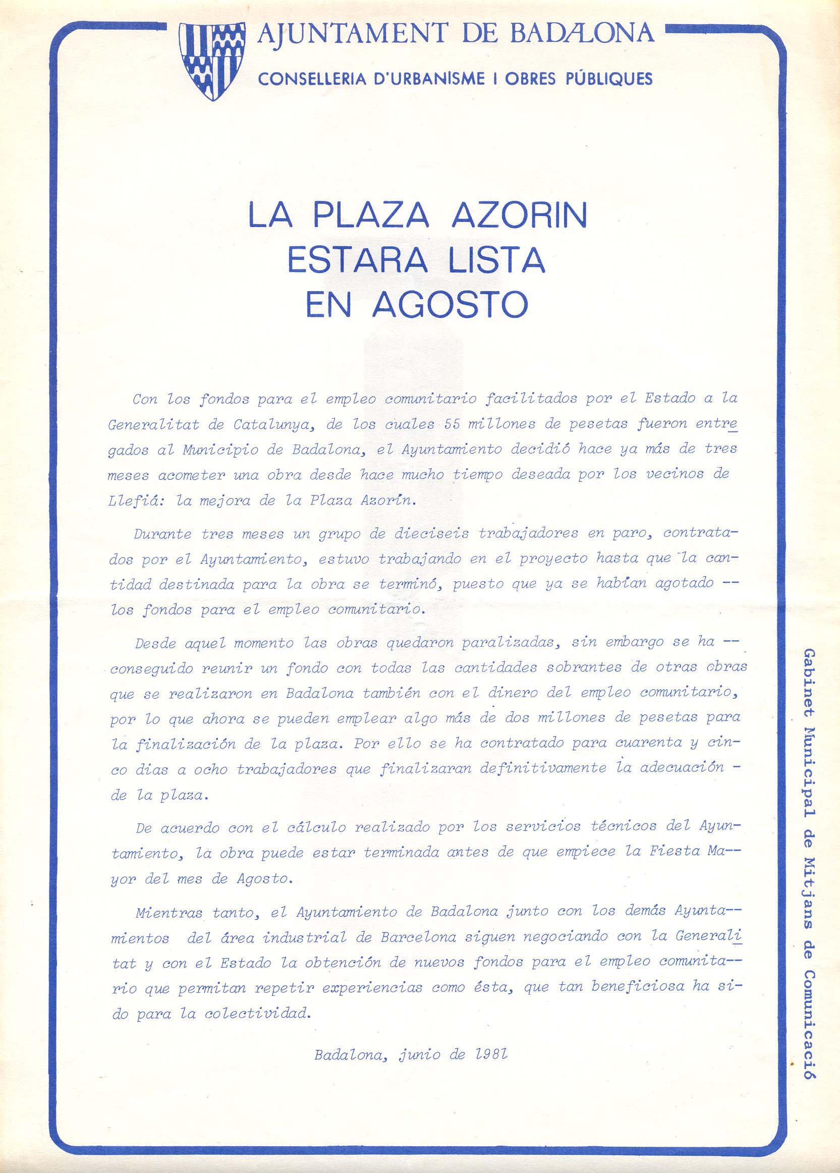 1981 Pl. Azorín